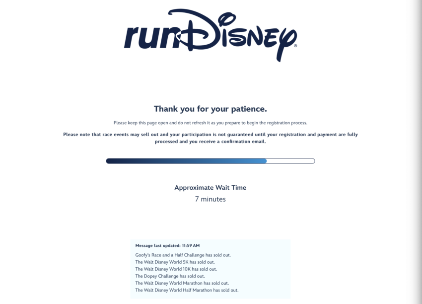 runDisney 2025 sold out