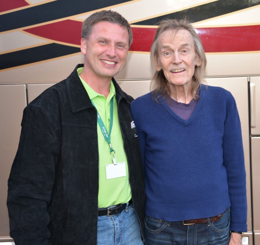 Backstage photo of Gordon Lightfoot and I backstage at Fortune Bay Resort Casino in 2013